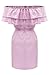 Shele Womens Summer Dresses Off Shoulder Striped Ruffles Strapless Dresses Pink