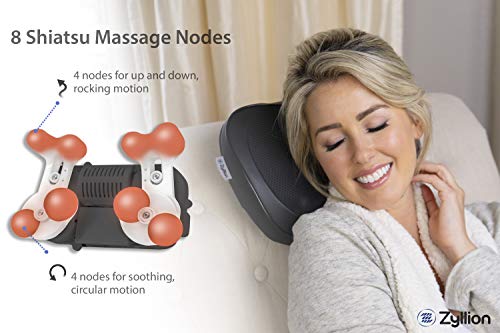 Zyllion Shiatsu Back and Neck Massager - 3D Kneading Massage Pillow with Heat and 8 Rotating Nodes for Muscle Painโฆ - Image 3