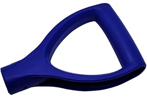 INDPROD Shovel D Grip Handle, 1-1/4" Inner Diameter 32mm PVC Spade Snow Shovel Replacement Handle Garden Accessories for Digging Raking Tool Blue
