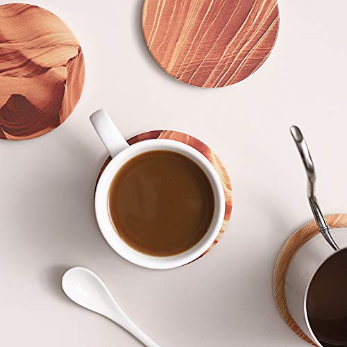 image for LIFVER Drink coasters with Holder, Marble Style Absorbent Coaster Sets