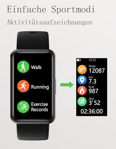 Pedometer Watch (Without App/Without Mobile Phone) 1.47 Inch Screen Simple Fitness Tracker Smartwatch with Calorie Counter Sleep Monitor Stopwatch Waterproof Timer Walking Running Fitness Watch for Seniors / Men / Women