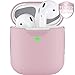 PodSkinz AirPods 2 & 1 Case [Front LED Visible] Protective Silicone Cover and Skin Compatible with Apple AirPods (Without Carabiner, Pretty in Pink) primary