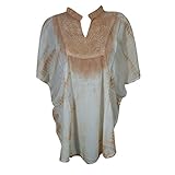 Mogul Interior Womens Kimono Top Tie Dye Embroidered Beach Cover up Blouse OneSize