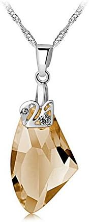 Yuntun 2016 New Austrian Crystal Swan Crystal Pendant women Jewelry Necklace(Yellow)