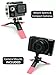Premium 5-In-1 Bluetooth Selfie Remote Shutter For iPhone X, 8, 7, 6, 5, Samsung Galaxy S8, S7, S6, S5 - Cellphone Camera Control Plus Mini Table-Top Tripod - Powered by USA Technology (Pink)