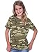 Kavio! Youth Camouflage Crew Neck Short Sleeve Tee Camo Army Green M