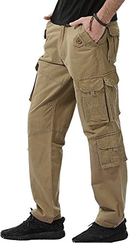 AOQ Mens Cargo Pant Work Pants(khaki)