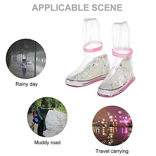 FOONEE Waterproof Rain Boot Shoe Cover Overshoes, Reusable Snow Shoe Covers & Binding with High Tube Overshoes for Men/Women/Children