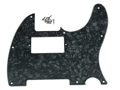 KAISH 8 Hole Tele Guitar Humbucker Pick Guard for USA/Mexican Fender Telecaster Black Pearl