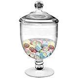 Frexmall Apothecary Jar with Airtight Lid in Premium Acrylic, Cookie Jar, Decorative Weddings Candy Buffet, Elegant Storage Jar, 40.5-Ounce