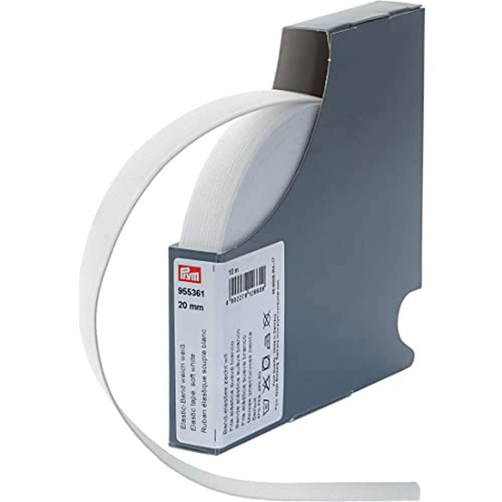Prym Soft Elastic Band 20 mm White, 57% polyester, 43% ED