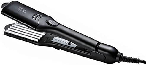 4-in-1 Interchangeable Plates Fast Hair Straightener Flat Iron Hairdressing Styling Wave Perm Rod Corn Hair Clip Curler Maker (Black)