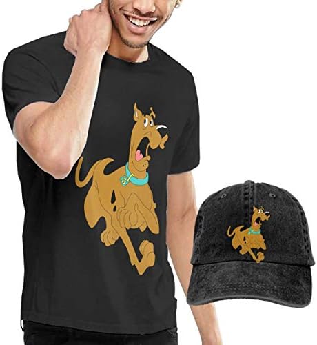 XINSHOUS Scooby Doo Dog Men's Short Sleeve T Shirt and Adult Washed Cowboy Hat