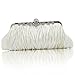 Kingluck Silk Cocktail Evening Handbags/Clutches in Gorgeous Silk More Colors Availabl (off-white)