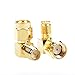 I-MART 2PCS Right Angle 90-Degree Gold Plated RP-SMA Male to RP-SMA Female RF Coaxial Coax Adapter