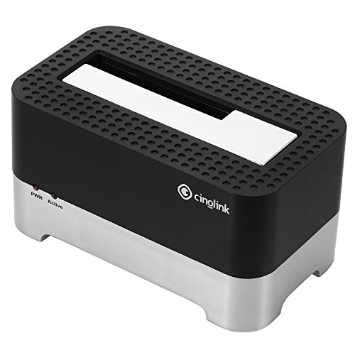 Cinolink USB 2.0 SATA 1 Bay Hard Drive Docking Station with USB 2.0 Cable for 2.5 And 3.5 inch HDD, SSD, Power Adapter Included