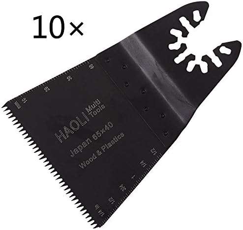 HAOLI Oscillating Tool Saw Blades Accessories Fit for Multimaster Power Tools as Fein, Dremel, Bosch,Makita,Einhell and more,with Carbide Blades (10pcs, HL653K)