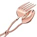 Buffet Tongs - Copper Coated Kitchen Serving Tongs with Strong Grip - Ideal for Serving Salad, Pasta or Appetizer - Rose Gold, 9.2 x 2 x 3.3 Inches