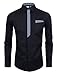 TAM WARE Mens Premium Casual Inner Contrast Dress Shirt TWNMS310S-CMS05-BLACK-US S