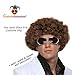 70s Brown Afro Disco Wig Costume Brothers Dustin Seth Costume Wig Costume Accessory - One Size
