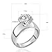 FlameReflection Stainless Steel 4 Carat Round Cubic Zirconia CZ Engagement Women Wedding Solitaire Promise Girls Bands Ring size 10