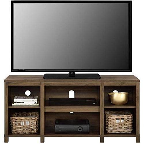 Mainstay Parsons Cubby TV Stand Holds Up to 50" TV Black Oak (Walnut