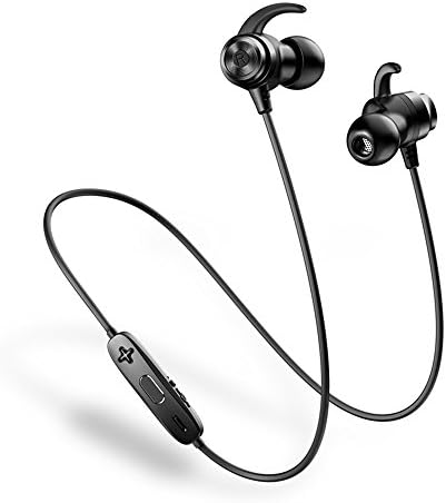 HEMRLY Sports Bluetooth Headphones with Microphone, Magnetic Wireless Earbuds Lightweight Earphone, Noise Cancelling HiFi Inear Sweatproof Headphones for Workout, Running, Jogging - Black