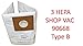 3 Replacement HEPA Bags for Shop-Vac 2-2.5 Gallon Units. Compare to 90668 [9066800] Type B All Around H11 FILTRATION Collection Bags. Also fits Craftsman CMXZVBE38774.