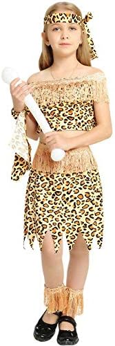 GLXQIJ Kids Girls Halloween Fancy Dress Costume,African Primitive Indian Cosplay Performance Clothes