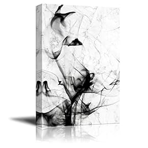 Canvas Wall Art - Abstract Black Smoke-Like Ink Splash - Giclee Print Gallery Wrap Modern Home Art Ready to Hang - 12x18 inches