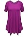 BELAROI Plus Size Tunic Tops for Women Summer Casual tShirts Tops Short Sleeve(Fushia, 2X)