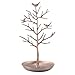 ChezMax Jewelry Display Necklace Earring Organizer Holder Metal Birds Tree Stand with Tray Antique Bracelet Rings Rack Tower Decoration for Women Girl Bronze 11.8 Inch