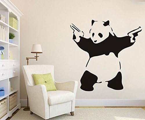 Greenchen Large Graffiti Panda Guns Wall Art Vinyl Decal Sticker 14 Colours Available