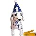 Blue Pet Dog Cat Birthday Holiday Party Hat Headwear Costume Accessory with a White Ball and Lace for Small Medium Dogs Cats Pets (1-1st Year)