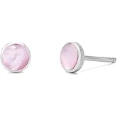 Boma Jewelry Sterling Silver Inlay Circle Stud Earrings