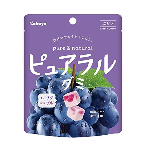 カバヤ食品 カバヤ ピュアラルグミ ぶどう 58g ×8袋商品画像
