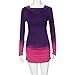 Creazy 2016 Women Hoodies Sweatshirts Long Sleeve Hooded Gradient Color Tops (L, Purple)