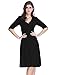 Sue&Joe Women's 3/4 Sleeve Dress Ruched Waist Classy V-Neck Casual Cocktail Dress