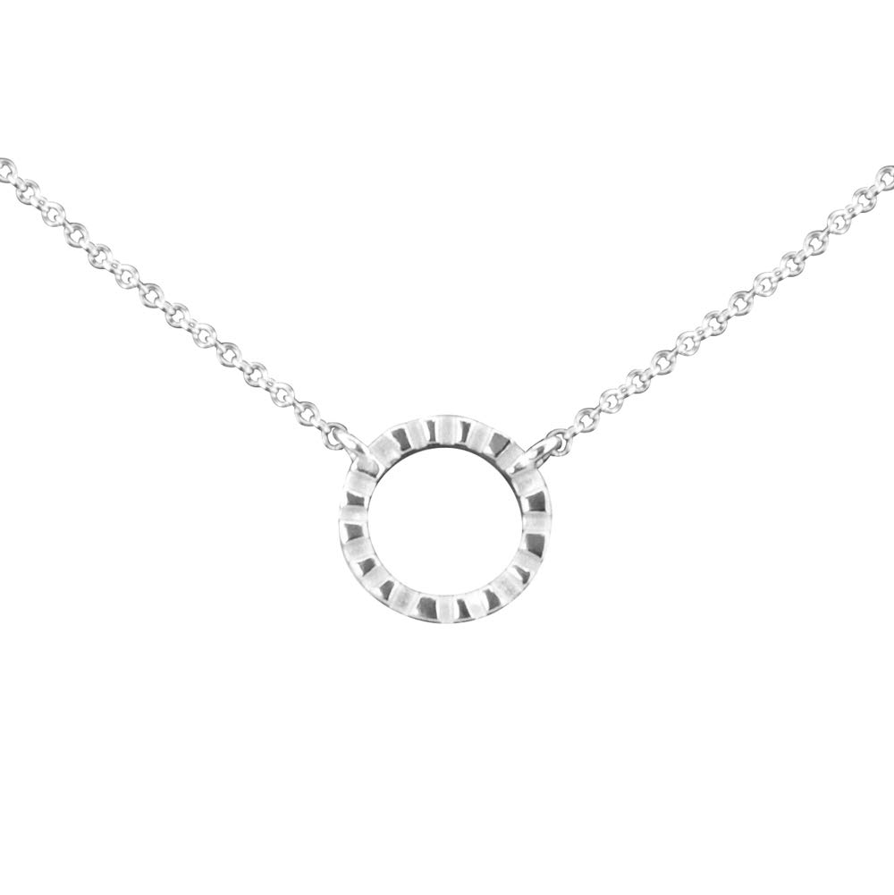 Nagel Jewellery Pendant Ring - White Stripes with Silver Chain and Pendant Made of 925 Sterling Silver | Silver Pendant | Gift, Sterling Silver, No Gemstone