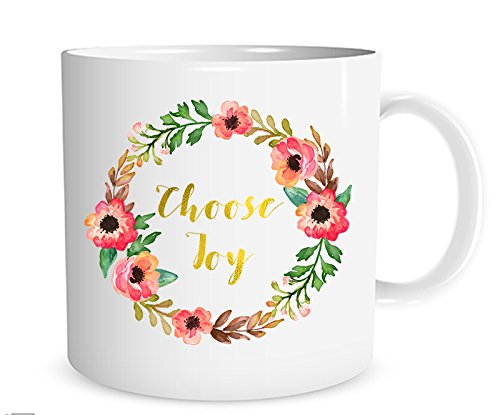 Choose Joy Watercolor Wreath Mug, 11 oz