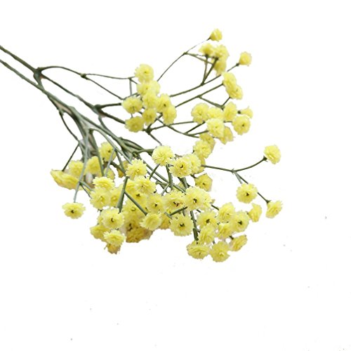 Transer Artificial Silk Fake Flowers Baby's Breath Floral Wedding Bouquet Party Decor (Yellow)