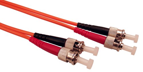 Shaxon FCSTST03M-B, ST to ST Duplex Multimode 62.5/125 Fiber Optic Patch Cord - Orange PVC Zip Cord, 3 Meters
