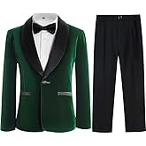 Boys Velvet Suits 2 Pieces Tuxedo Kids Blazer Jacket Pants Formal Ring Bearer Outfit for Wedding Party Prom
