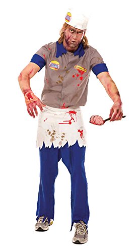 UHC Men's Zombie Zone Brain Brg Scary Theme Party Adult Halloween Costume, L (46-48)