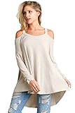 Umgee Women's Cold Shoulder Long Sleeve Ribbed Tunic