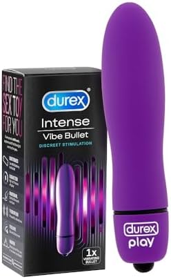 Durex Intense Delight Vibrating Bullet, Sex Toy, Waterproof, 5-Hour Play, Quiet & Discreet, Batteries Included, Powerful Vibrations, Vibrator, Sex Toys for women