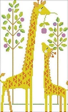 Arione Cross Stitch Kits for Adults Beginners Pre Printed Stamped Cross Stitch Kit Embroidery Tapestry Kit Giraffe 29 x 45cm.