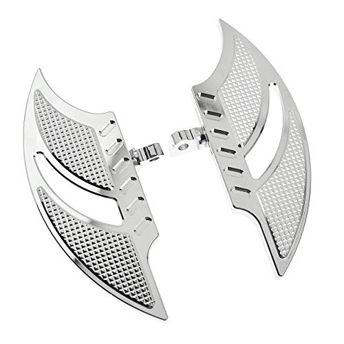 YHMTIVTU Passenger Footboards Motorcycle Rear Floorboards Hollow Blade Male Mount Foot Pegs for Harley Touring Street Glide Road Glide Softail Road King Sportster Chrome