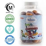 Salaam Nutritionals Halal Calcium+Vitamin D Gummies for Optimal Bone Support, Essential for Growing Kids and Helps Prevent Osteoporosis in Adults, Vegetarian, Kosher, Qty 60, *Best Tasting*