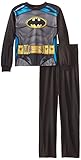Batman Big Boys' Batsuit Upgrade 2-Piece Pajama Set, Black, 8
